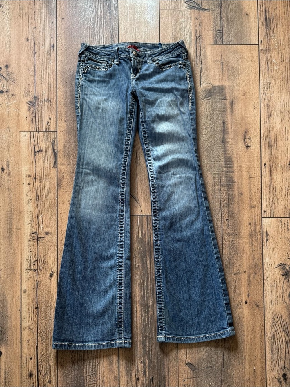 Ariat Ruby Jeans Womens 29R Bootcut Low Rise Rhinestone Studded Western Y2K